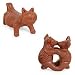Ceramic figurines, 'Dancing Dogs' (pair)