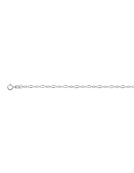 10K White Gold Flat Oval Figaro Chain Necklace - Width 2.0mm - Length 18"