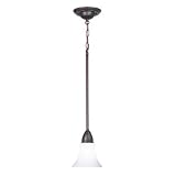 21PzDEnrrQL. SL160  Hampton Lake   1 Light Mini Pendant Lighting Fixture   Oil Rubbed Bronze   White Glass   B6525