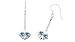 Round Cut London Blue Topaz Dangling Earrings Sterling Silver