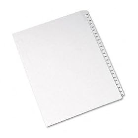 Allstate-Style Legal Side Tab Dividers, 25-Tab, 276-300, Letter, White, 25/Set
