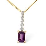 9ct Diamond & Amethyst Pendant.