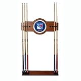 NHL New York Rangers 2 piece Wood and Mirror Wall Cue Rack