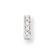 Sterling Silver CZ Initial I Slide