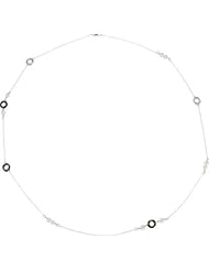 Jewelplus Freshwater Cultured Pearl & Fashion Circle Necklace Sterling Silver Necklace