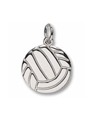 Rembrandt Charms, Volleyball Charm in Solid Sterling Silver or Gold, Engravable