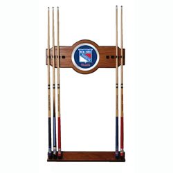 NHL New York Rangers 2 piece Wood and Mirror Wall Cue Rack