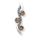 14k White Gold Champagne Diamond Pendant