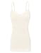 RT1004 Ladies Adjustable Spaghetti Strap Lace Trim Long Tunic Cami Tank Top Ivory S