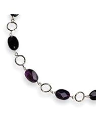 Sterling Silver Amethyst Necklace QH2101-16"