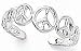 Peace Signs Toe Ring - Sterling Silver Adjustable