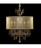 IMAGE OF American Brass and Crystal CH6502-O-12G-ST-PG Llydia 5 Light Single Tier Chandelier in Polished Brass with Black Inlay with Clear Precision Teardrop crystal