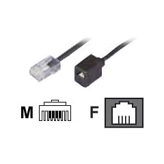 Bleil Reduzier-Adapter, RJ45(8p4c)-Stecker-RJ11(6p4c)-Buchse, Kabel: 4-adrig, flach und schwarz, 0,15 m