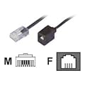 Bleil Reduzier-Adapter, RJ45(8p4c)-Stecker-RJ11(6p4c)-Buchse, Kabel: 4-adrig, flach und schwarz, 0,15 m