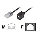 Bleil Reduzier-Adapter, RJ45(8p4c)-Stecker-RJ11(6p4c)-Buchse, Kabel: 4-adrig, flach und schwarz, 0,15 m