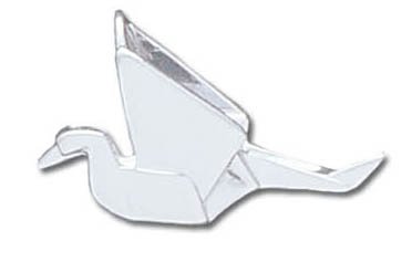 Solid Sterling Silver Crane Origami Charm (3.4g)