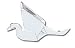 Solid Sterling Silver Crane Origami Charm (3.4g)