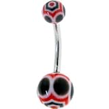 Black Red MARRACAS Belly Button Ring