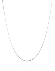 18k White Gold .7mm D-Cut Snake Chain Necklace