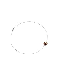 Gemshine Beautiful 12mm Champagne Pearl Necklace In Sterling Silver!
