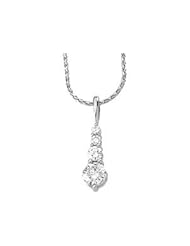 14K White Gold Journey Diamond Pendant