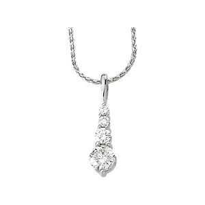 Genuine IceCarats Designer Jewelry Gift 14K White Gold Journey Diamond Pendant. 1 Cttw Journey Diamond Pendant In 14K White Gold