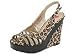 Promiscuous Unreal | Women's Wedge Shoes Leopard Suede W/Black Patent