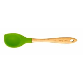 Island Bamboo SMSPU-370 Silicone Corner Spoon, Dark Green Apple