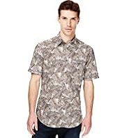 Autograph Slim Fit Pure Cotton Palm Print Shirt
