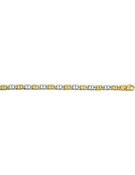 5mm Fancy Two Tone Gold Link Bracelet 7"