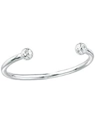Diamond Solid Sterling Silver Open Soccer Ball Boy & Girl Bangle