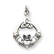 Celtic Knot Claddaugh Sterling Silver Antiqued Pendant 18" stainless-steel Chains