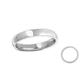 Plain 14 Karat White Gold 4mm Comfort Fit Wedding Ring
