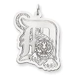 Sterling Silver Detroit Tigers D W/ Tiger Pendant