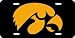 Iowa Hawkeyes Black Laser Cut License Plate - SET OF 6 - Sports Merchandise
