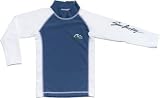 Long Sleeve Rash Shirt for Boys - Deep Sea Blue/White
