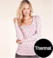 Heatgen Long Sleeve Floral Thermal Top
