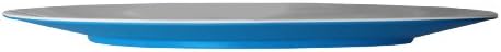 Mebel EA14-M02MV-BLU Oblong Serving/Charger Plate in 2-Tone, Outside Blue Inside White