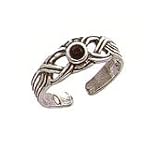 Celtic Knot Basket Weaved- Sterling Silver Antiqued Cubic Zirconia Toe Ring