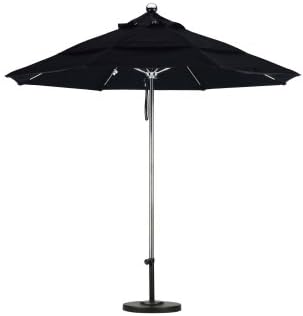 California Umbrellas 9' Stain Steel Single Piece Pole Fiberglass Ribs Market Umbrella