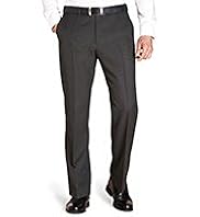Crease Resistant Flat Front Straight Fit Trousers