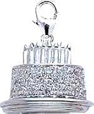 Birthday Cake, 14K Gold Diamond Charm