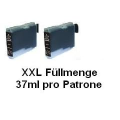 Doppelpack Kompatible XXL Drucker Tintenpatronen f�r Brother MFC-260C - Schwarz - je 37ml