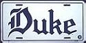 Duke License Plate