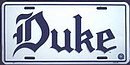 Duke License Plate