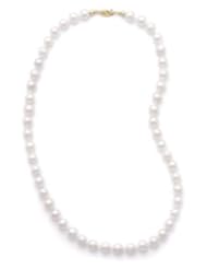 Akoya Pearl Necklace Highest Grade AAA 7.5-8mm 14K Yellow Gold - Made in the USA