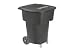 4-Wheel Mobile Trash Container With Lid - 95 Gallon Black