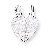 Sterling Silver I Love You 2-Piece Break Apart Heart Charm