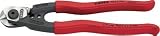 Knipex 95 61 190 Drahtseilschere geschmiedet poliert mit Kunststoff &uuml;berzogen 190 mm