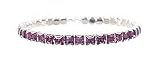 L. Erickson USA Squared Stone Swarovski Stretch Bracelet - Tanzanite Swarovski